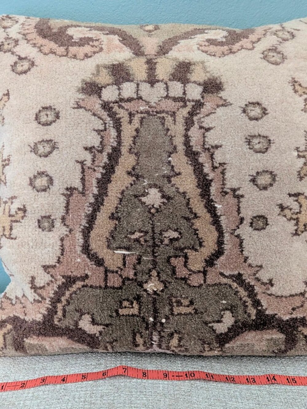 VINTAGE TURKISH KILIM WOOL RUG PILLOW THROW CUSHION BOHO HOME DECOR 18”X19”